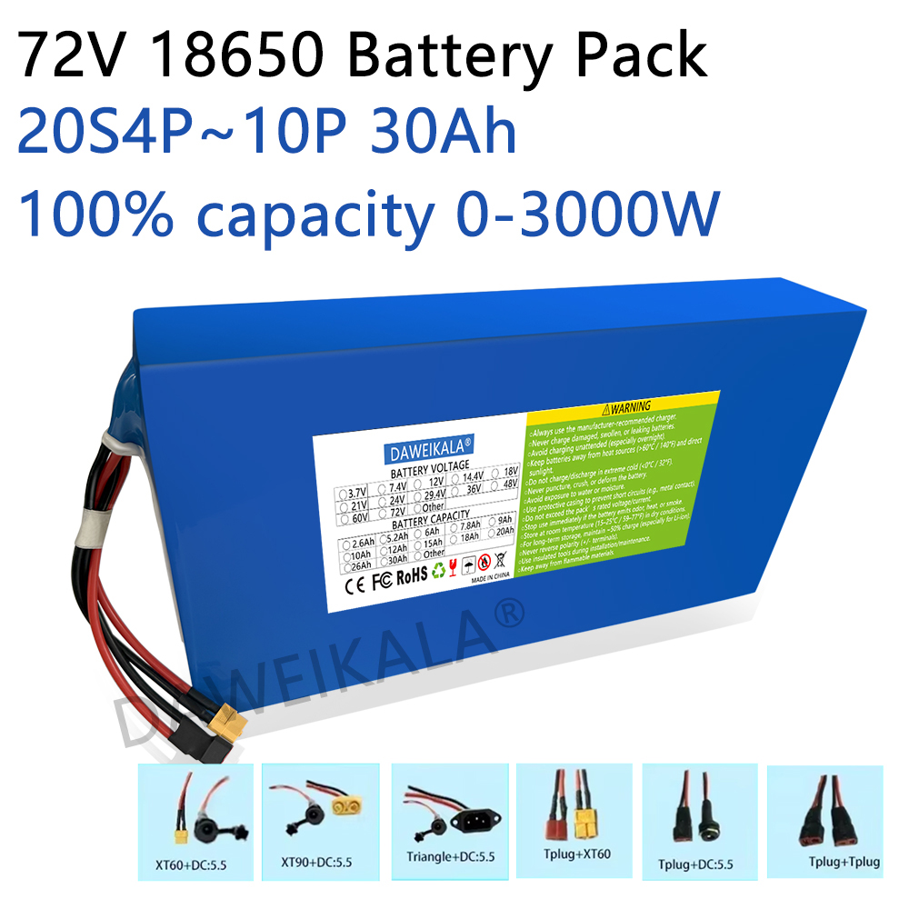 Electric Bicycle Battery 72V 30Ah - New 72V 12Ah-30Ah 18650 Battery pack