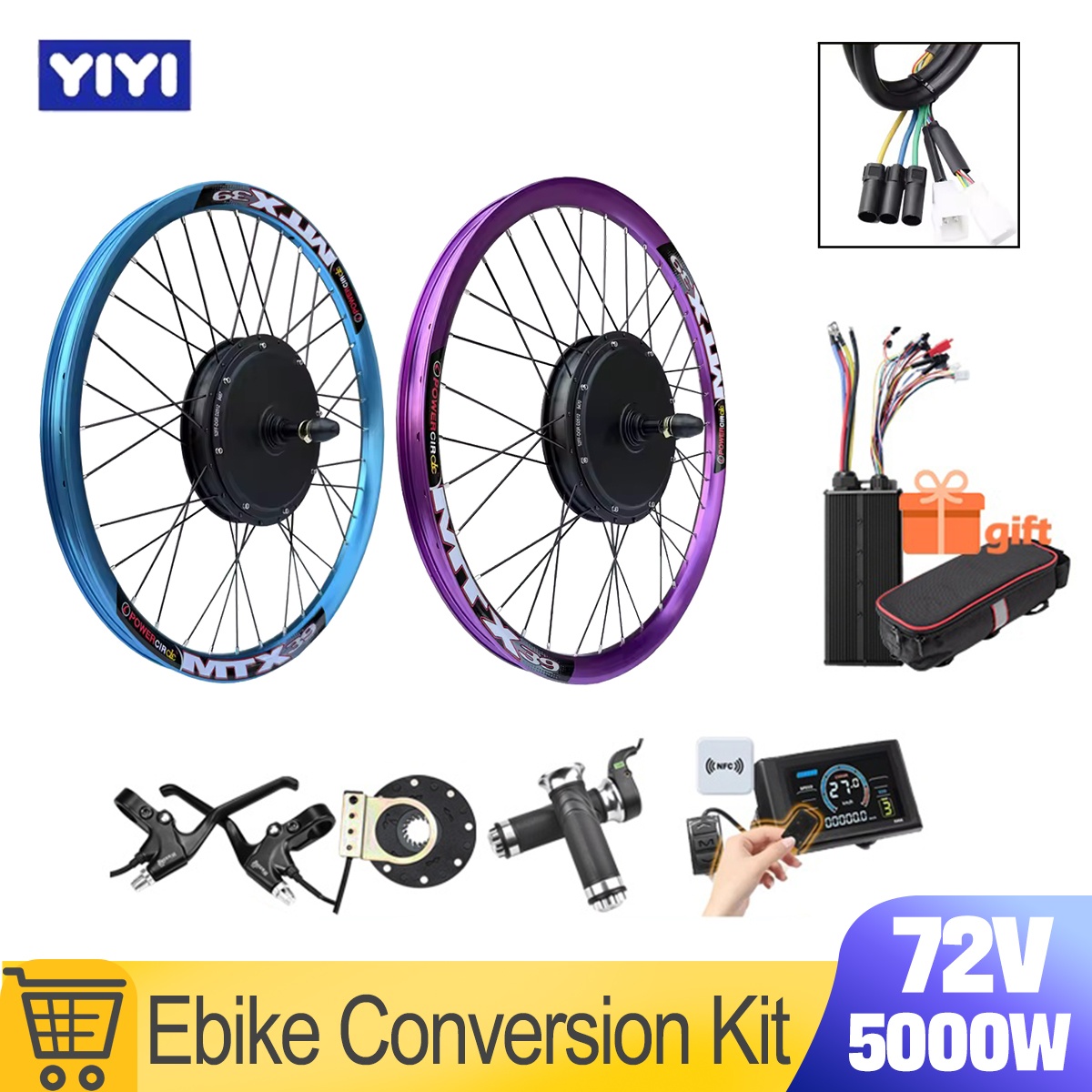 72V 5000W Hub Motor Kit - New MTX39 72V 5000W EBike Conversion
