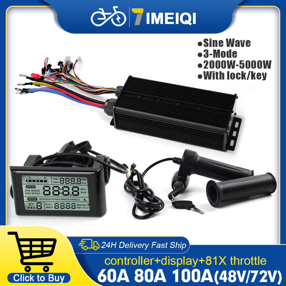 Sine Wave Controller 48V 72V 80A - 2000W-5000W 48V-72V E-Bike 3-mode Sine Wave