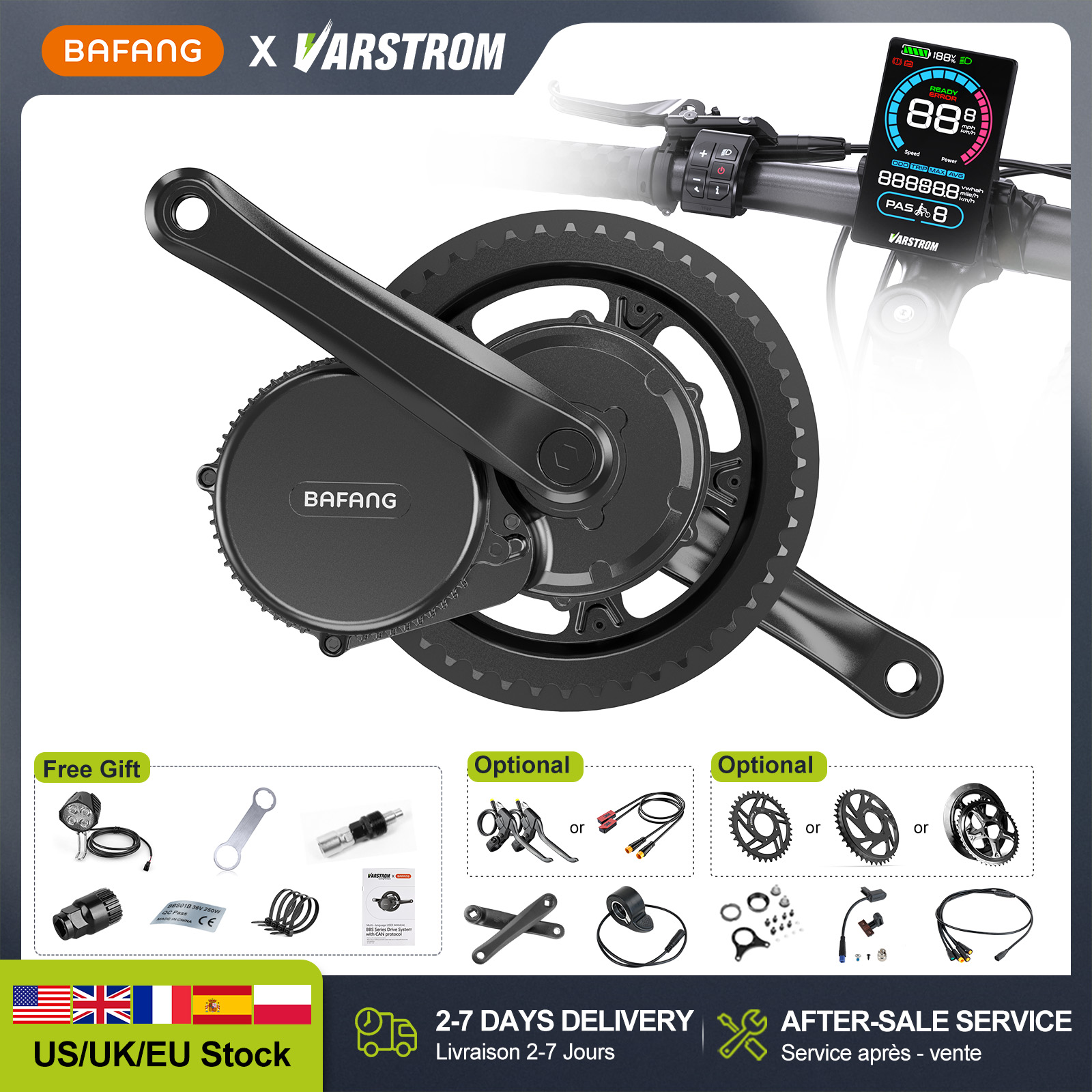 Bafang Bbs02B 48V 750W Mid Drive Kit - [US Stock] BAFANG 48V 500W 750W