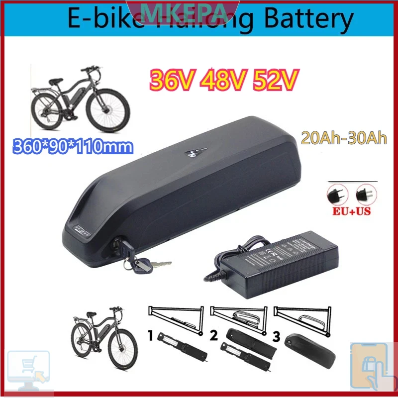 🔋36-48-52V For Motor Electric  - Ebike Battery 48V 20Ah Hailong ulasan dan harga