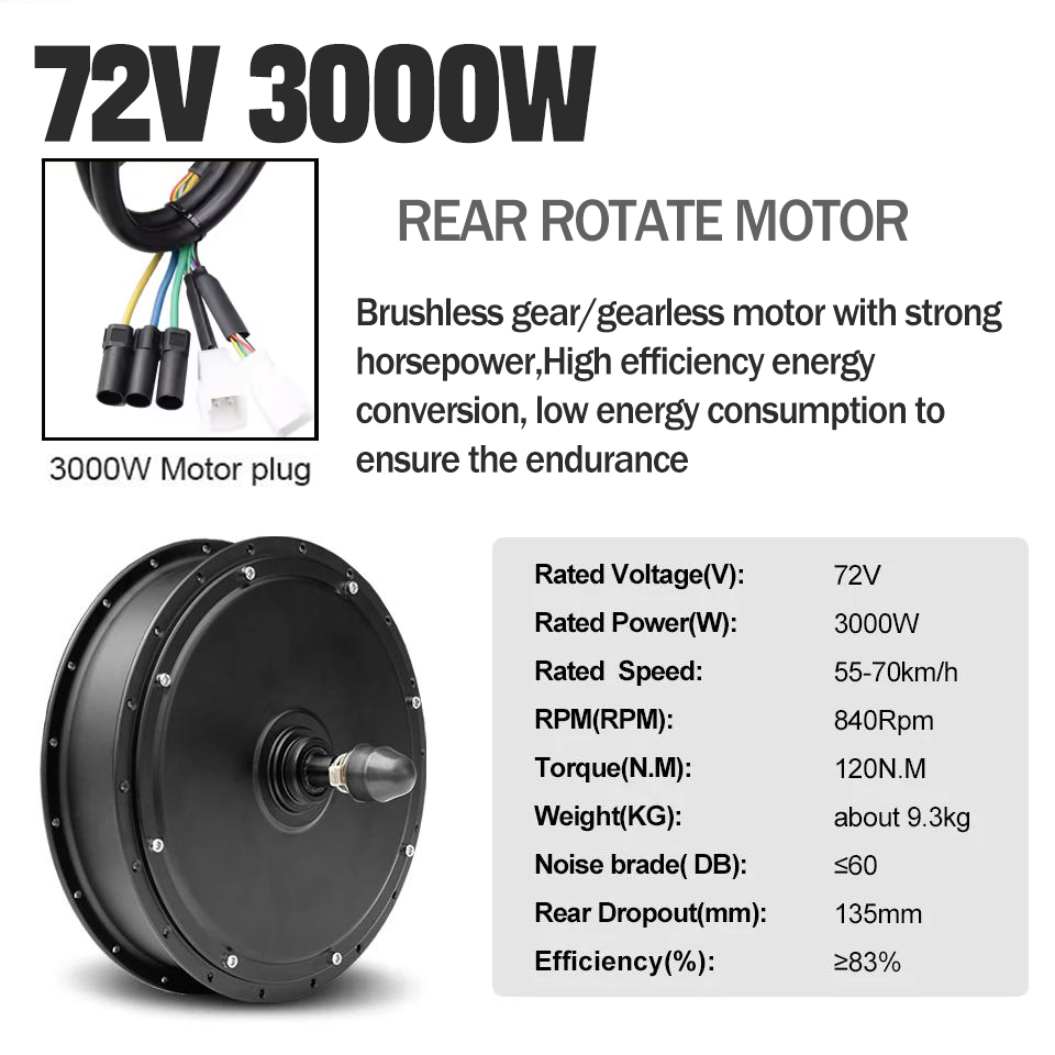 New Upgrade Ebike Conversion K - 72V 5000W Hub Motor Kit ulasan dan harga