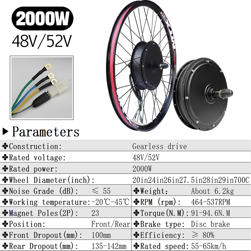 MTX 48V52V 2000W Ebike Motor W - 72V 5000W Hub Motor Kit ulasan dan harga