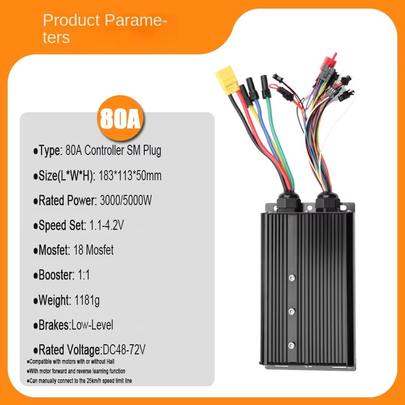 3000W 5000w Electric Vehicle C - Sine Wave Controller 48V 72V 80A ulasan dan harga