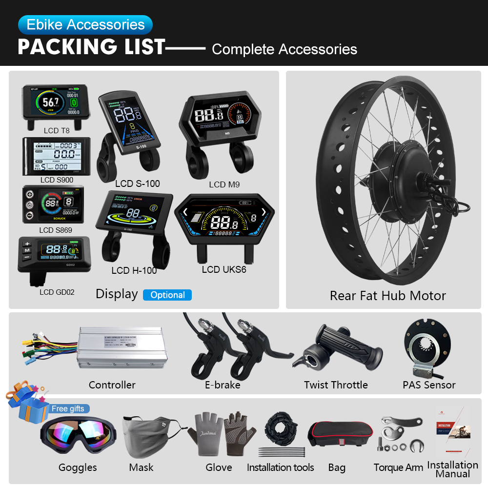 Electric Fat Bike Kit 48V 1500 - 72V 5000W Hub Motor Kit ulasan dan harga