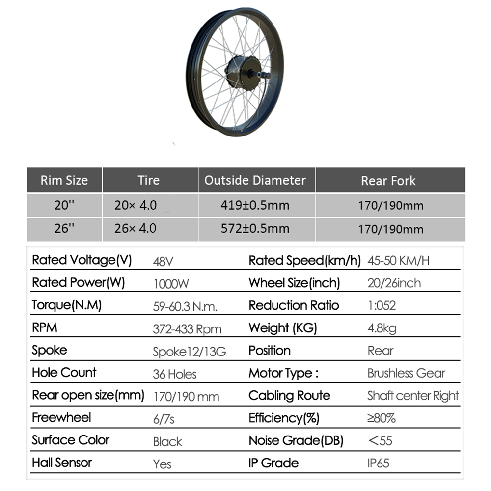 48V 2000W E-bike Fat Tire Conv - Fat Tire Ebike Conversion Kit 2000W ulasan dan harga